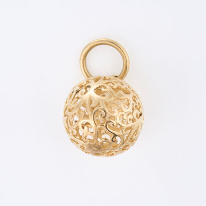 9ct Yellow Gold, Filigree Sphere Pendant