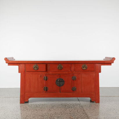 A Chinese Red Side Table