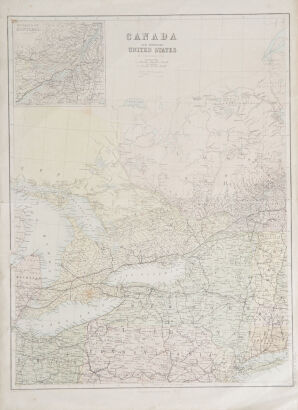 An Antique Map Of Canada & Northern USA, Published By A&C Black Edinburgh 1865