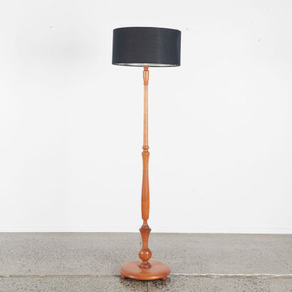 A Vintage Solid Wood Floor Standing Lamp