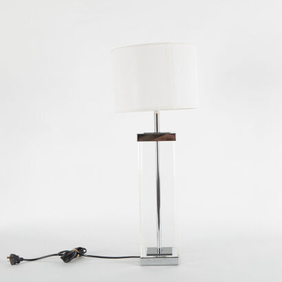 An Eighties Lucite And Chrome NZ Made Lamp