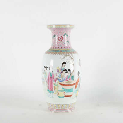 A Large 20th Century Chinese Famille Rose Vase