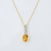 18ct White Gold, 2.00ct Citrine and .23ct Diamond Pendant