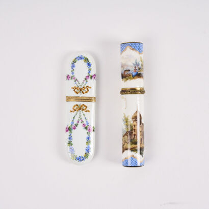 A Pair Of Meissen Matchstick Holders