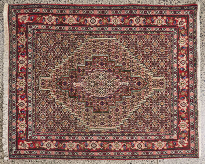 A Hand-Knotted Vintage Persian Shiraz Rug