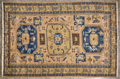 A Hand-Knotted Vintage Persian Rug