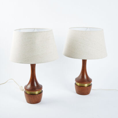 A Pair Of Mahogany Bedside Lamps