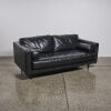 A Black Leather Contemporary Sofa - 2