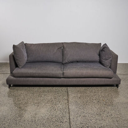 A Bauhaus Lazytime Three Seater Sofa In Charcoal-Grey Upholstery