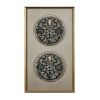 十九世纪中国清朝云纹寿字圆補子一对 / A Pair of 19th Century Chinese Qing Dynasty Cloud Embroidered Silk Rank Badges