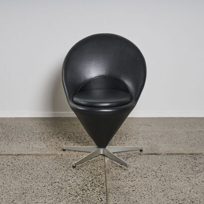 A Vernon Panton Cone Style Chair in Black