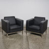 A Pair Of Minimal Black Cube Chairs - 2