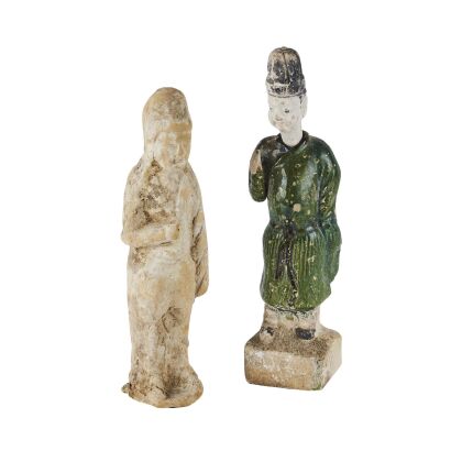 中国高古陶人物两件 / Two Chinese Pottery Figures