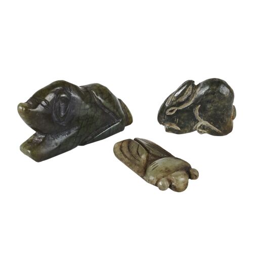 中国玉猪、玉兔、玉蝉 / A Chinese Jade Pig, A Chinese Jade Rabbit and A Chinese Jade Cicada