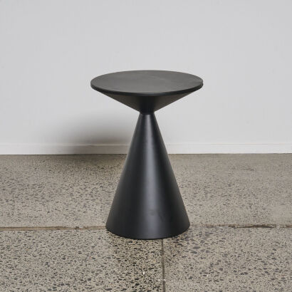 A Conical Black Metal Side Table