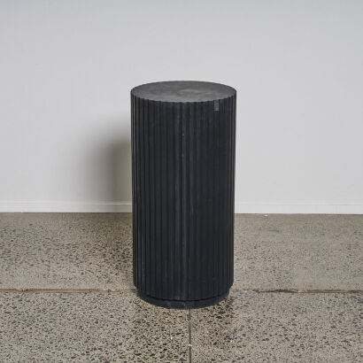 A Charcoal Coloured Cast Concrete Plinth