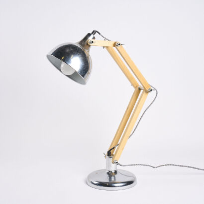 A Citta Desktop Lamp in Wood & Metal