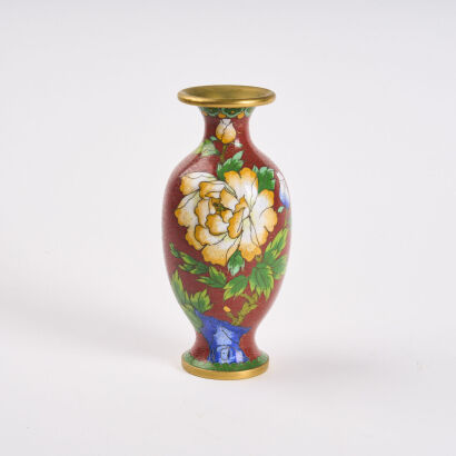 A Cloisonne Large Red Vase