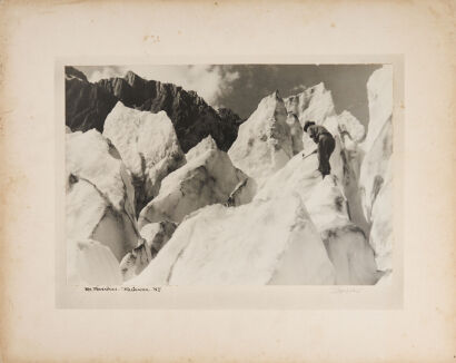 J LLOYD WILSON Ice Pinnacles Fox Glaciers Silver Gelatin Print