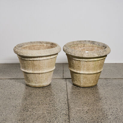 A Pair Of Impressive Italian Style Concrete Planter Pots