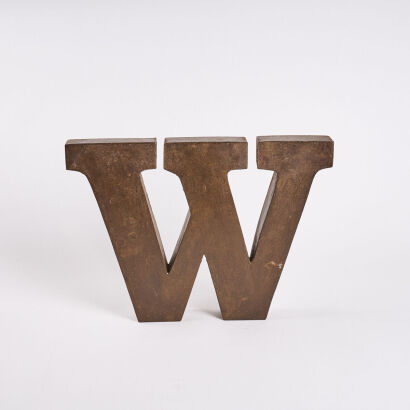 A Decorative Corten Steel Letter 'W'