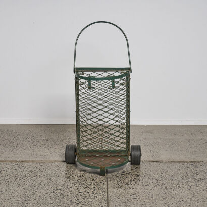 A Vintage Industrial Steel Janitor Trolley