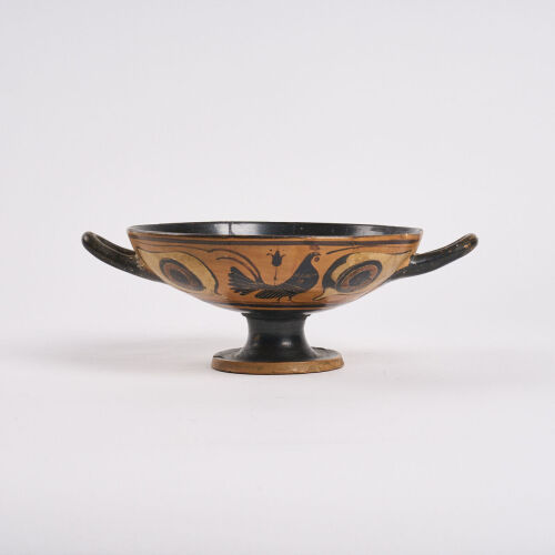 A Black-Figure Terracotta Kylix With Sirens