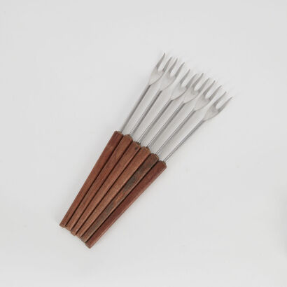 A Set of Six Inox Fondue Sticks