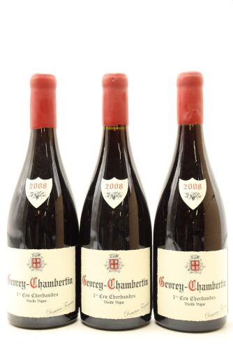 (3) 2008 Domaine Fourrier Les Cherbaudes Vieilles Vignes, Gevrey-Chambertin Premier Cru [JR17]