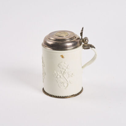 A Royal Copenhagen Mug With A Sliver Lid