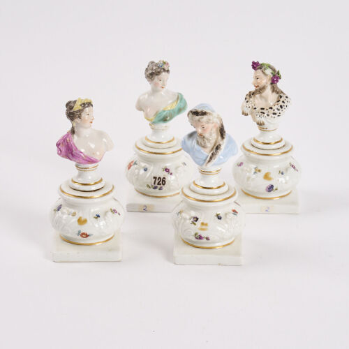 A Set Of Four Meissen Busts