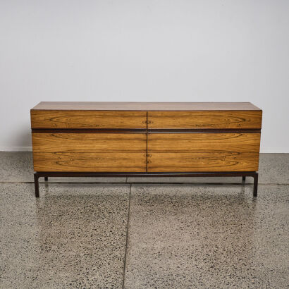 A Six Drawer Palisander Sideboard Of The ‘Lisa” Range, Designed And Manufactured By Rudi Schwarz