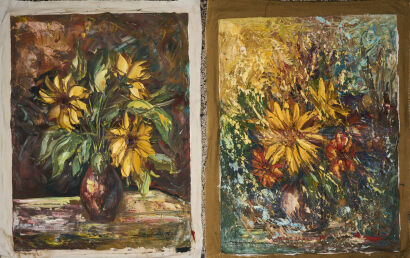 A Pair Of Floral Oil Paintings