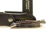 (1) Laguiole ‘Tradition’ Pocket Knife (12cm blade) with Corkscrew - Black Cow Horn with Leather Pouch - 4