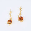 18ct Yellow Gold, Italian, Amber Drop Earrings with Box