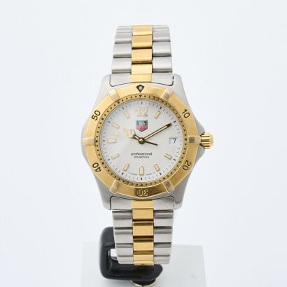 Stainless Steel Two Tone, 37mm Tag Heuer Professional 2000 Wristwatch