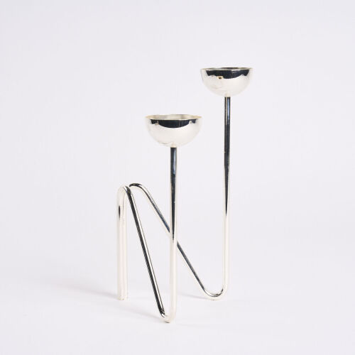 A Modernist Chrome Candle Holder