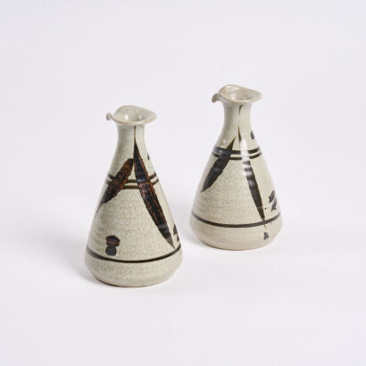 A Pair Of Mid Century Ceramic Vases