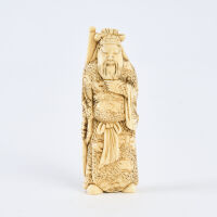 An 18th Century Ivory Netsuke, Study Of General Kwan Yu, c1780