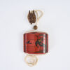 A Negoro Style Two Case Inro and Netsuke, c1840
