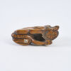 An 18th Century Edo Period Carved Wooden Netsuke Of A Woolf By Tomotada - 3