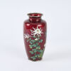 A Taisho Period Red Cloisonne Vase With Peony And Bird, c1920