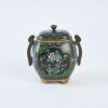 A Good Meiji Period Cloisonne Lidded Caddy Jar, c1890