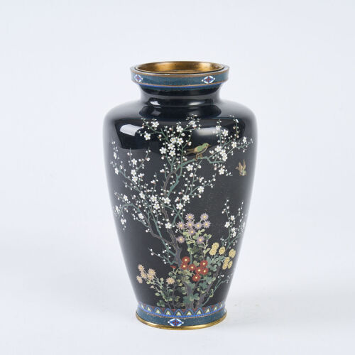 A Very Fine Quality Meiji Period Cloisonne Vase Attributed to Hayashi Kodenji, c1905