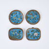 Four Meiji Period Cloisonne Makers Miniature Tray Samples, c1880