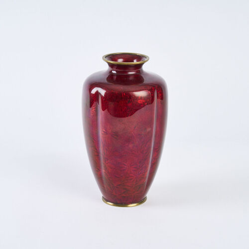 A Fine Meiji Period Musen Ox Blood Baluster Vase by Ando Jubei, c1895