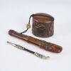 A Good Edo Period Wooden Smoking Set, c1850