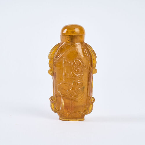 A Tall Amber Snuff Bottle Qing Period, c1890