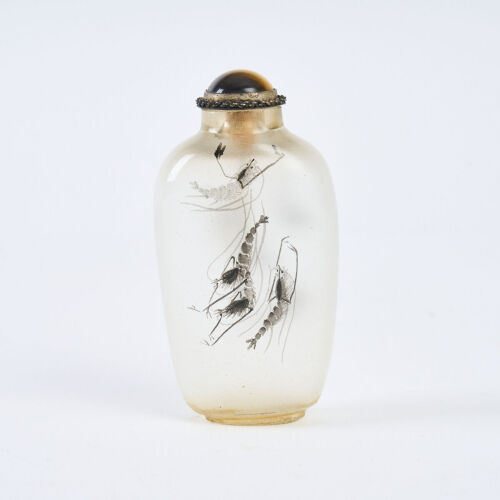 A 19th Century Snuff Bottle Painted Shrimps