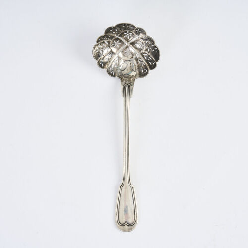 An Ornate French Christofle Silver Casting Ladle, c1880